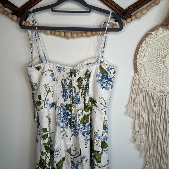 Reformation Kieryn Blue Floral Linen Dress - Picture 6 of 8